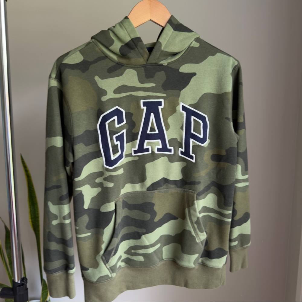 GAP Camo Hoodie Green Camouflage Logo Sweatshirt